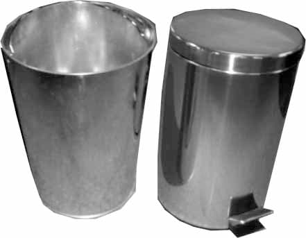 WASTE BASKET PEDAL FLIP SUS, W/INNER GALV BACKET 12LTR