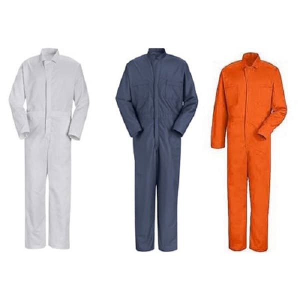 BOILERSUIT COTTON BUTTON TYPE, WHITE SIZE LL