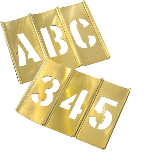 STENCIL LETTER ADJUSTABLE, BRASS A-Z & 0-9 25MM 76'S