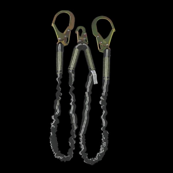 6’ Dual-Leg Arc Flash Internal Shock Absorbing Lanyard with Rebar Hooks