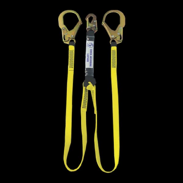 6’ Dual-Leg External Shock Absorbing Lanyard with Rebar Hooks